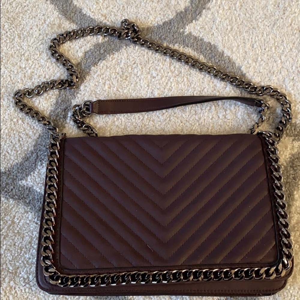 Leather burgundy bag